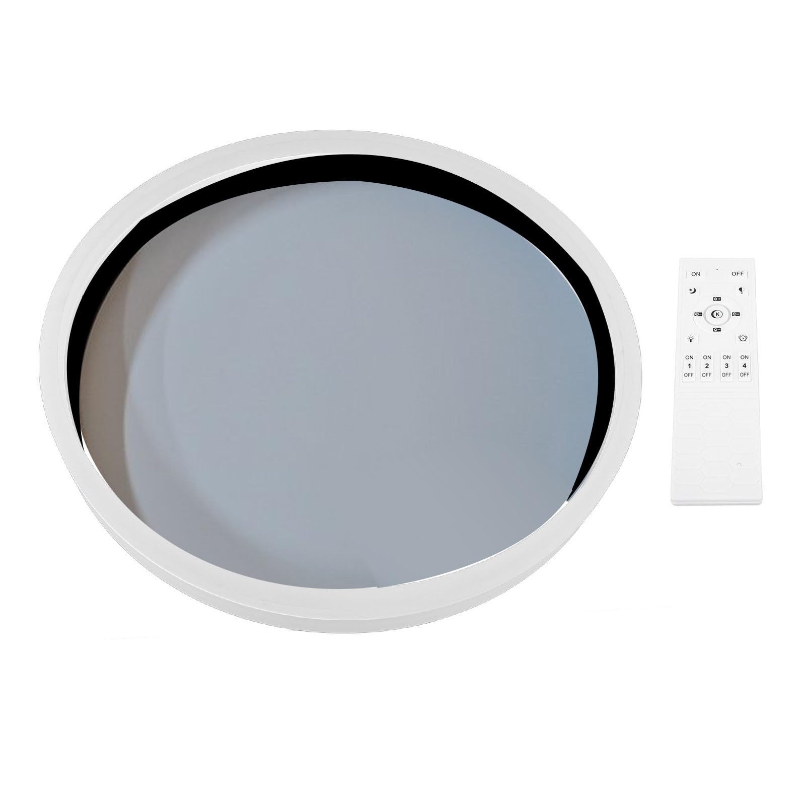 TOPINCN Nowoczesna Sufitowa LED, ściemniana Sufitowa LED do Montażu Podtynkowego 45 000 Godzin CRI90+ z Pilotem i aplikacją do Salonu Sypialnia Kuchnia Biuro