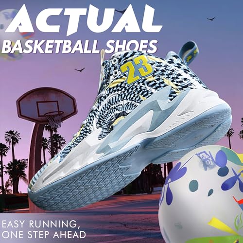 Image of Men's Basketball Shoes Fashionable Breathable Anti Slip Sports Shoes Outdoor Running Fitness Training Shoes