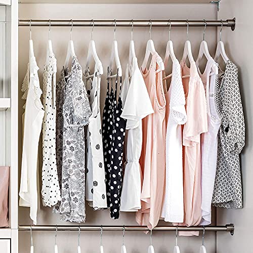 Image of WHISKET Solid Wood Hangers,Premium Wood Hangers with 360-Degree Rotatable Hook and Notches, Natural, Heavy Duty Wood Hangers for Coats, Suits, Jackets, Closet (White) [Pack of 6]