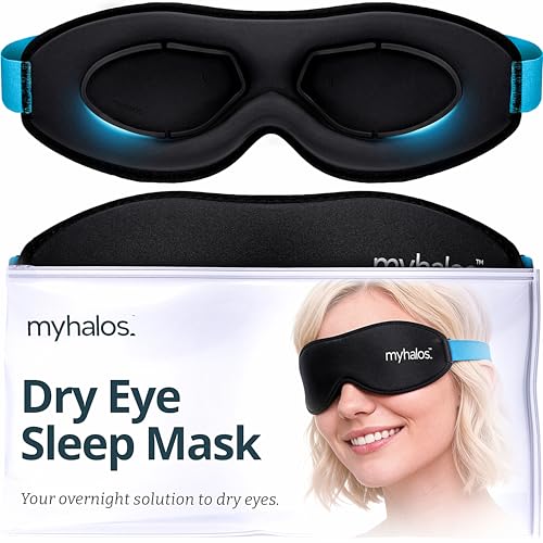 MyHalos Moisture Chamber Glasses for Dry Eyes - Sleep Mask for Dry Eyes - Reusable & Soft - Hydrating Sleeping Mask & Moisture Goggles for Men and Women