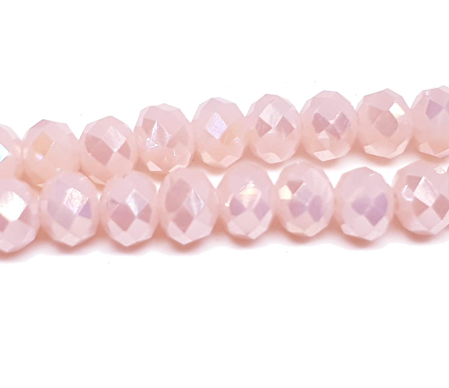 Perles rondelles bébé grs labradorte aurore mate 5x3 mm, verre