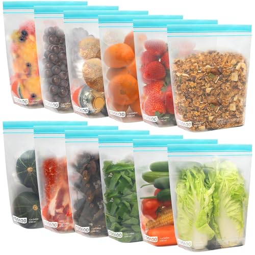 12 Pack Reusable Gallon Freezer Bags