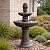 Teamson Home 39" Outdoor Water Fountain, 2 Tier Pineapple Pedestal Waterfall Fountain with Pump, Garden Patio Yard Décor, Durable Polyresin, Weatherproof, Iron Gray