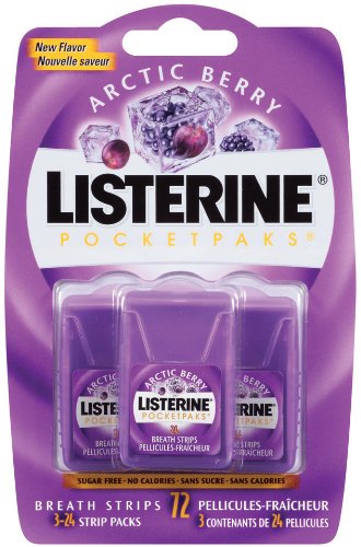 Listerine Pocketpaks Arctic Berry, 72 Count (Pack of 2)
