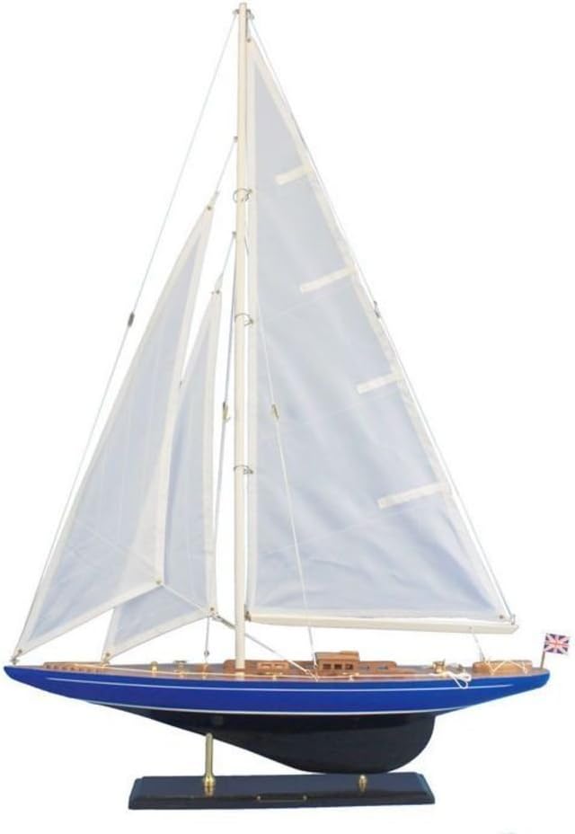 Hampton Nautical Wooden Velsheda Model Sailing Yacht, 35"