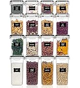 Vtopmart Set of 16 Airtight Food Storage Containers, Kitchen and Pantry Organisation, BPA-Free Pl...