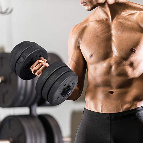 AYNEFY Kurzhantel-Set für Fitnessstudio, Trizeps, Krafttraining, verstellbar, aus Eisen mit freien Gewichten (20 kg 2 x 10 kg) Cover