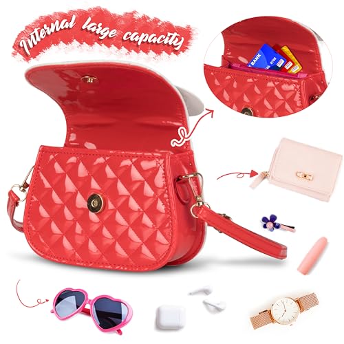 Kids Purse for Little Girl,Adjustable Crossbody Toddler Purses Mouse Ear Bow for Girls Age 3 4 5 6 7 8 9 Birthday Gift (Red)4