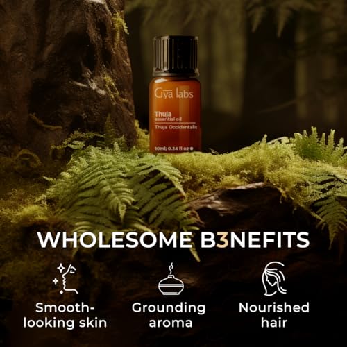Image of 100% Pure Thuja Essential Oil - 0.34 Fl Oz - Thuja Oil for Hair, Skin, Diffuser, Aromatherapy & DIY Candle Making Scent