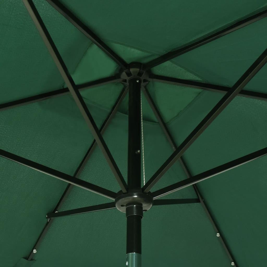 Ombrellone da giardino rettangolare da 2 x 3 m, con manovella e funzione di piegatura, con robusto palo in acciaio e luce ambientale, per terrazza, balcone, giardino, azzurro