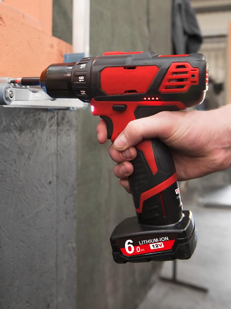 2X 6.0Ah Akku für Milwaukee M12, Powtree Ersatzakku für Milwaukee 12V