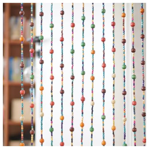 Haymaro 36inch x 72inch Hippie Boho-Bohemian Natural Wooden Door Beaded Curtain Doorway Beads Bamboo-Like Window Front Door Decor Curtains Home Decor Gift Set
