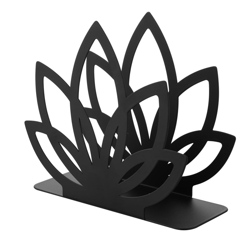 Aundhegrtt Decorative Iron Napkin Holder Tabletop Metal Paper Tissue Stand for Kitchen Dining Table Black