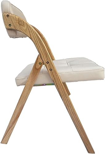 Miniatura 5 de Silla plegable de madera con asientos acolchados, sillas de comedor plegables apilables, silla adicional para invitados, cocina, dormitorio, sala de
