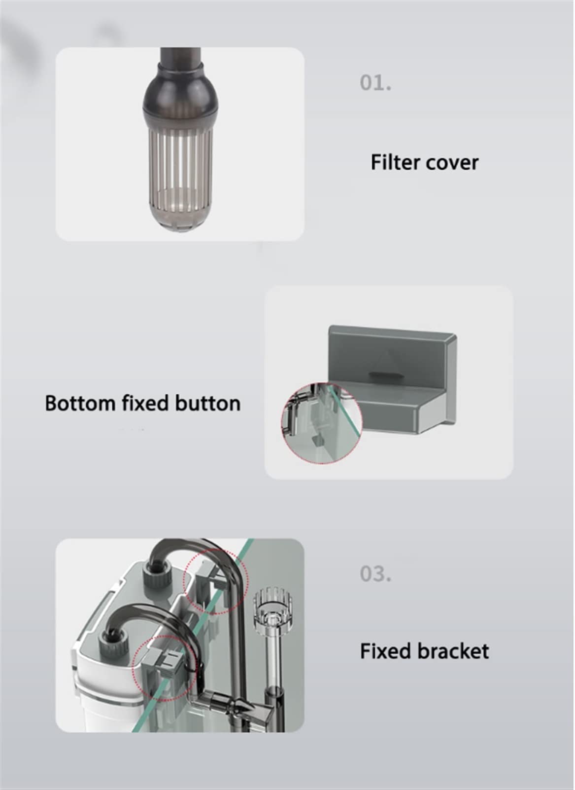 Außenfilter für Aquarium, Hangfilter, Fischfilter, Wandfilter für Aquarien, Fischschiene, außen, kleiner Schalldämpfer, zum Aufhängen am Filter (Größe: X03)