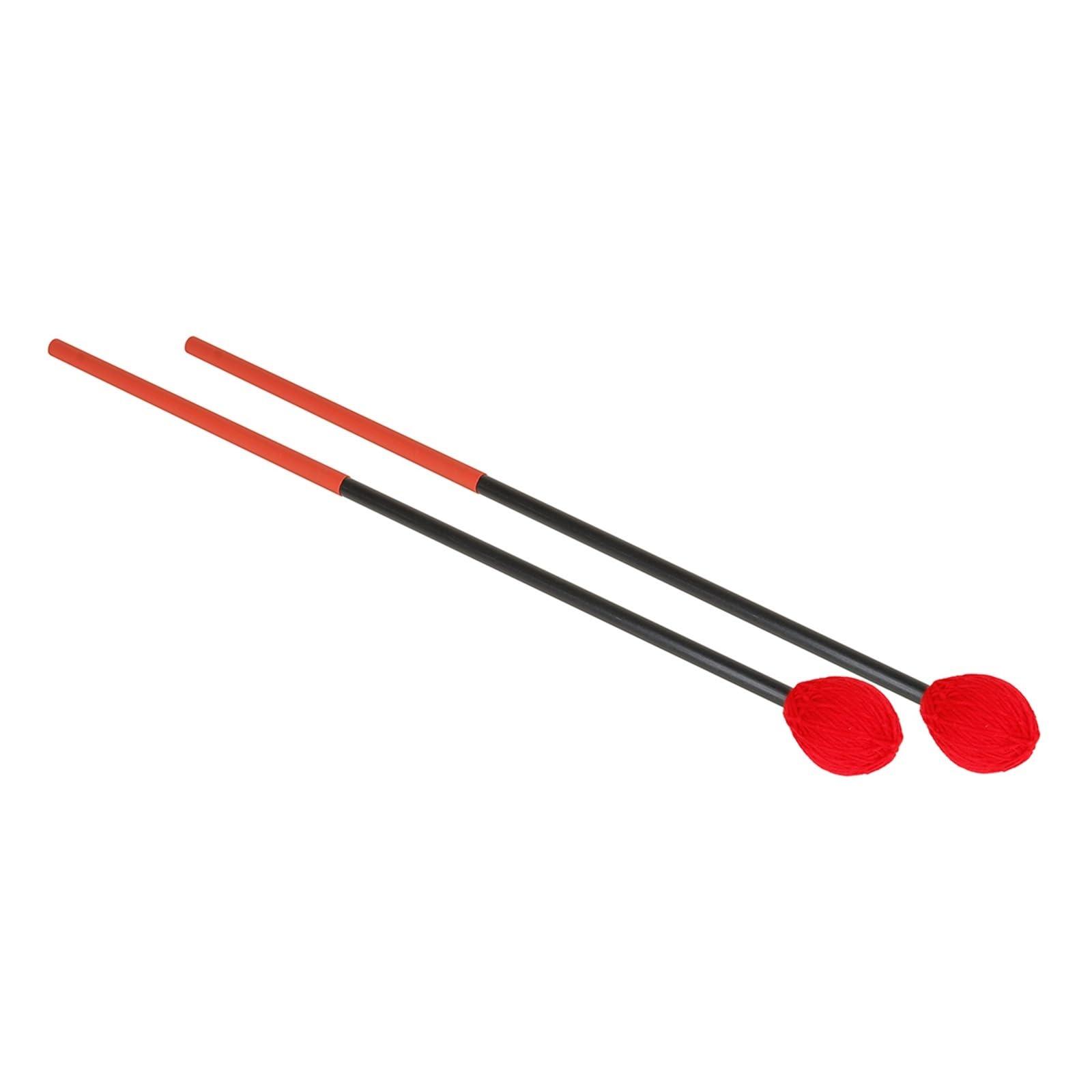 Marimba Mallets 1 par de palos Marimba con cabeza goma dura, mazos tambor, xilófono, instrumento percusión Piano, accesorios, martillo for jugar(Red)