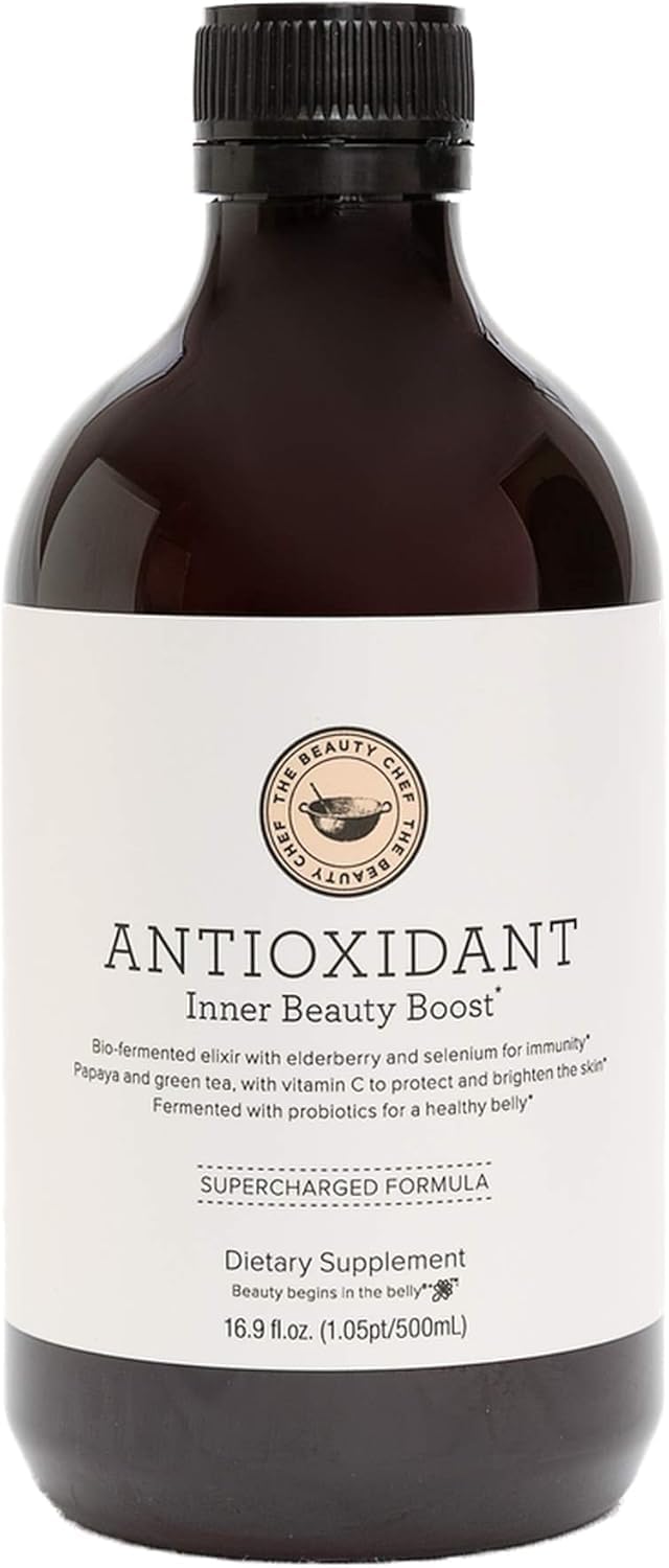 The Beauty ChefAntioxidant Inner Beauty Boost – Bio-Fermented Antioxidant Formula for Immune Support & Skin Protection, Helps Brighten & Even Out Complexion, 16.9 fl. oz / 500mL