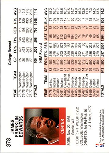 Amazon.com: 1991-92 Hoops #378 James Edwards NBA Basketball