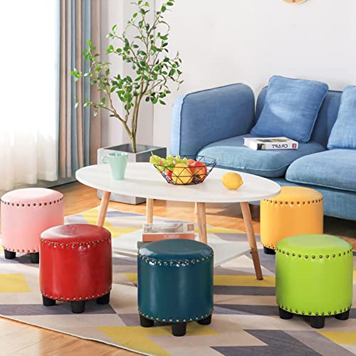 Ottoman en cuir PU noir au design rivet pour un salon raffiné - 6