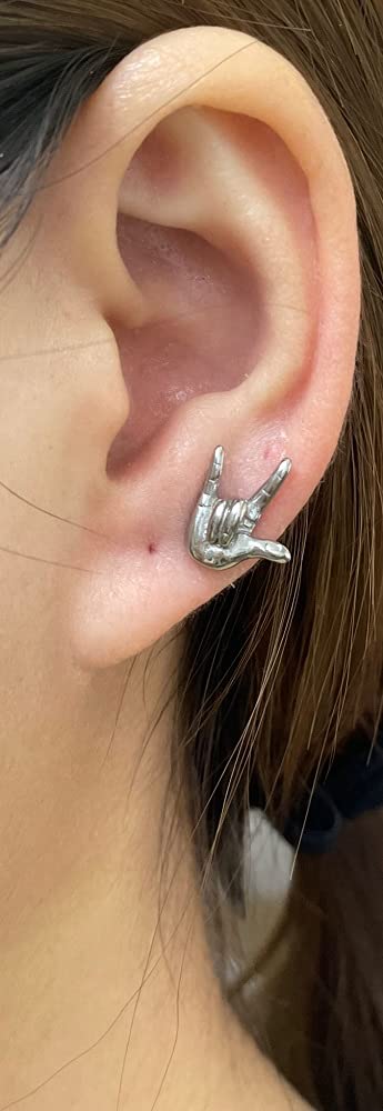 Aretes tipo dormilona para cartílago de roca en la mano, de 16G, para mujeres, hombres, niños y niñas, estilo punk, personalizados, de acero inoxidable, con rosca plana, hélice, hipoalergénicos, 7