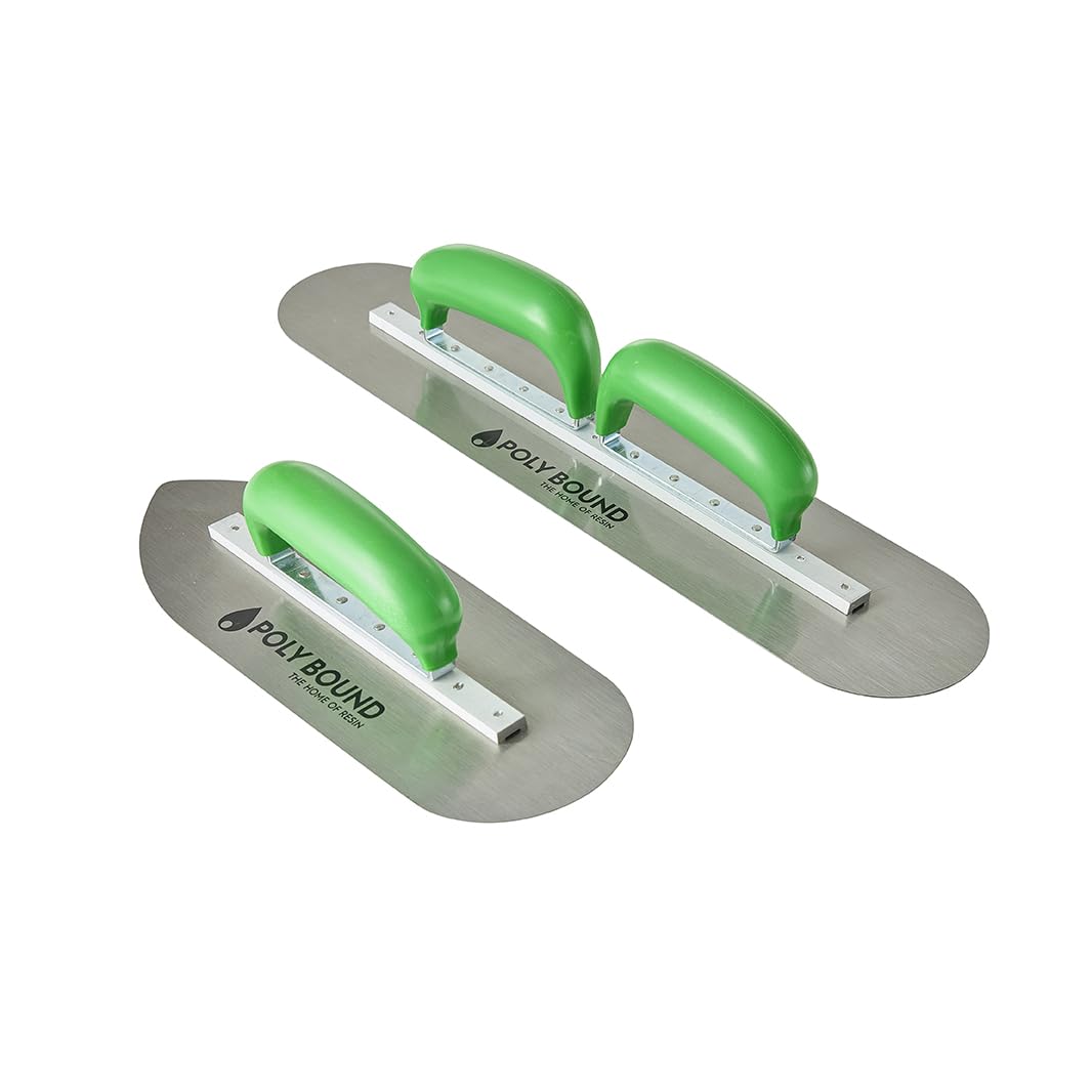 Polybound | Trowel Duo Set for Detailing and Larger Surfaces | Landscaping and Construction Tools for Plastering, Screeding, Resin and Surfacing | Extra Control and Comfort Design | 300mm & 450mm