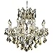 Elegant Lighting 2800D26C-GT/SS Theresa Collection 9-Light Hanging Fixture Swarovski Strass/Elements Golden Teak with Chrome Finish