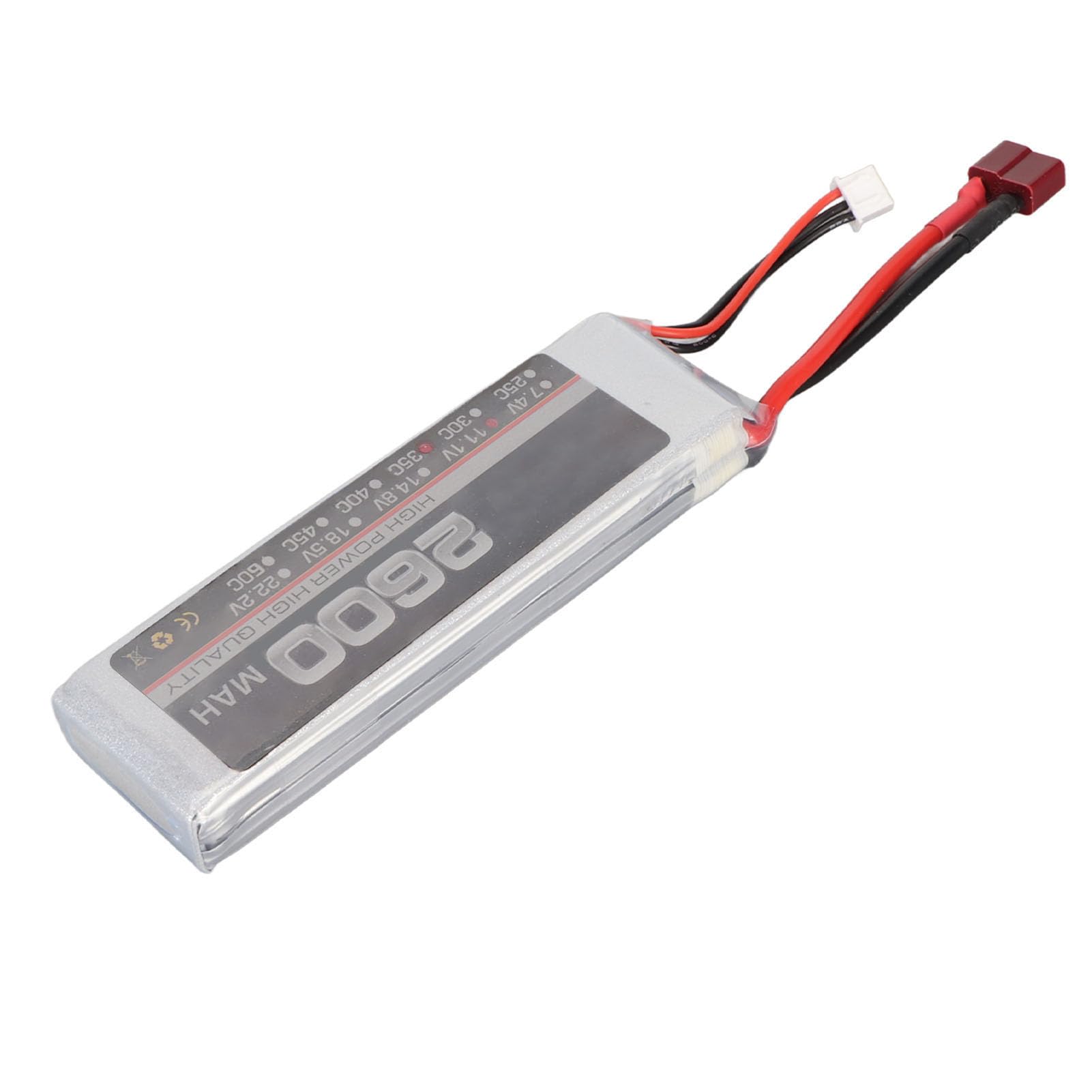 11.1V 35C 2600mAh 3S RC Lipo Batteria, per FPV Racing Drone Quadcopter Elicottero Aereo RC Boat RC Modelli (T Plug)