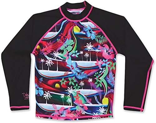Dakine Girls Classic Long Sleeve Rash Guard, Electric Palms, 12