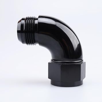 AC PERFORMANCE 90 Degree -16 AN Male to Female Swivel Union Full Flow Elbow Fitting Adapter Aluminum Black