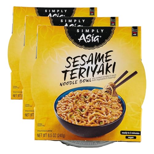 Simply Asia Sesame Teriyaki Noodle Bowl, 8.5 Oz (Pack of 3)