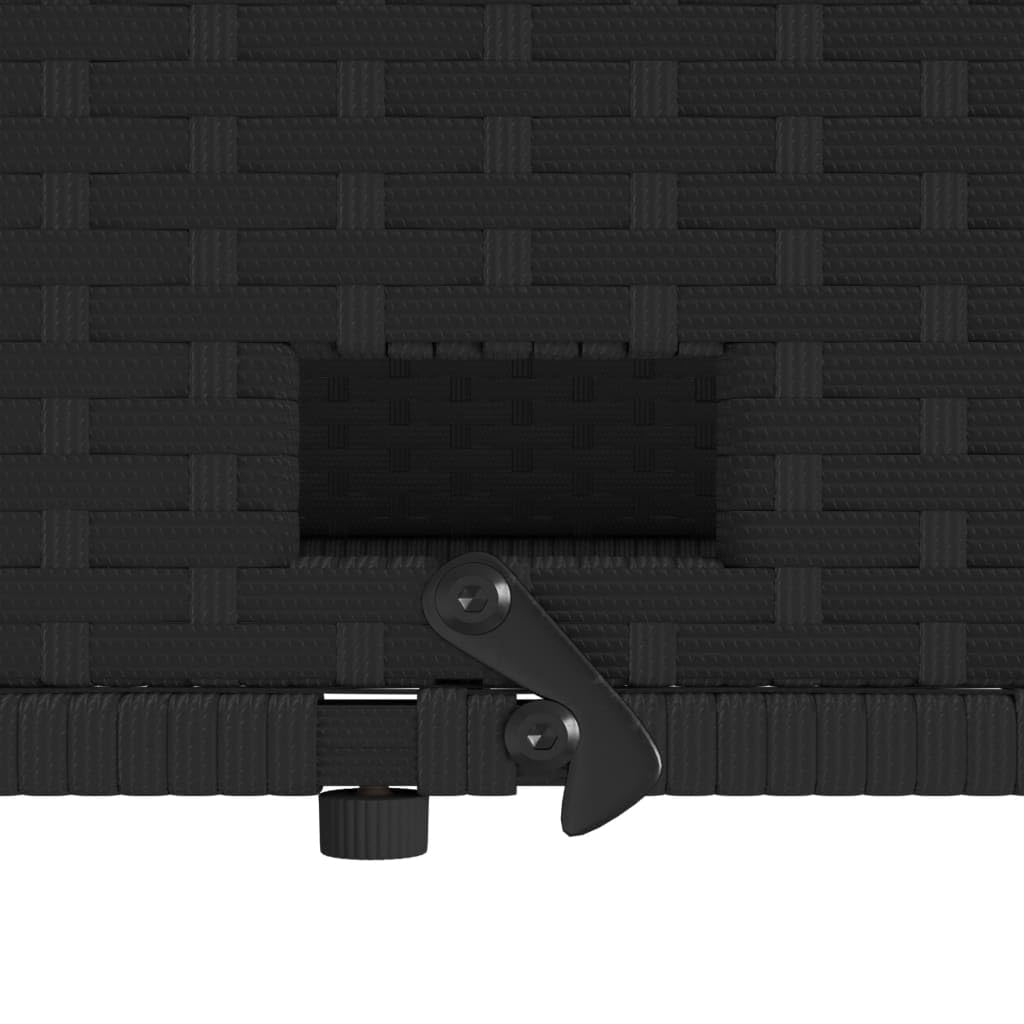 vidaXL Gartensofa mit Kissen 2-Sitzer, Outdoor Sofa mit Hocker mit Staufach, Couch mit abnehmbarm Bezug, Gartebmöbel Gartengarnitur, Schwarz Poly Rattan