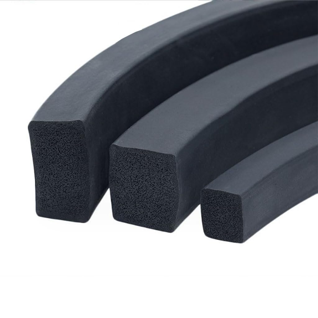 Zuoahbdt 10Mm*15Mm Silicone Foam Seal Weather Strip, Black Square Silicone Rubber Foam Seal Strip Multiple Sizes 1M(10Mm*15Mm)