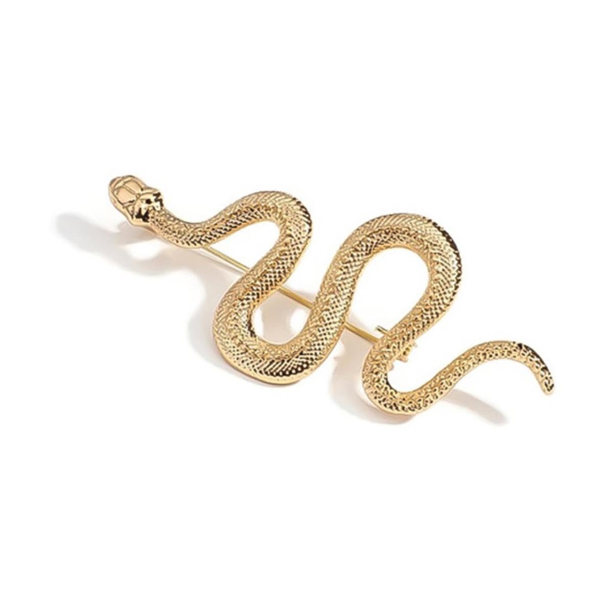Badge Broche Serpent Métal Coulé - NagaPatches - Bronze, Alliage - Neuf Sans Emballage