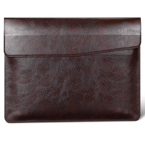 CPNVWA 13 Inch Leather Laptop Sleeve for MacBook Neo (Apple A18 Pro) & MacBook Air 13 Inch M5 M4 M3 M2 M1 & MacBook Pro 13 Inch M2 M1,Protective Case Cover with Magnetic Closure,Vintage Mocha Brown