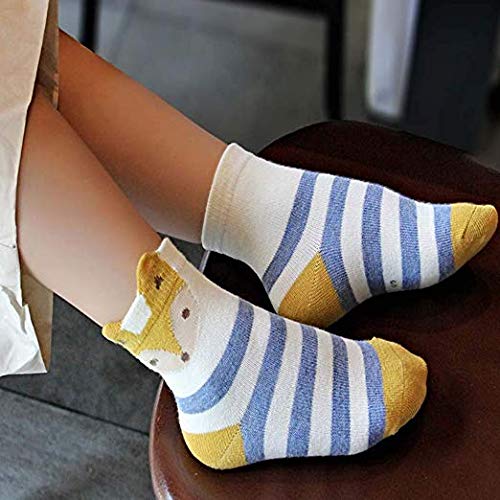 Fashion Sutra Baby Boy's & Baby Girl's Cotton Socks Cute Animal Cartoon Socks Dog Cat Pattern Socks (Multicolour, Pack of 03)- (6-7 Years) 1