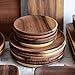 WUSYO Platos Redondos de Madera Bandeja de Servir de Madera de Acacia Platos de la vajilla Plato para la Ensalada de Postre Utensilios de Madera, diámetro 15 cm