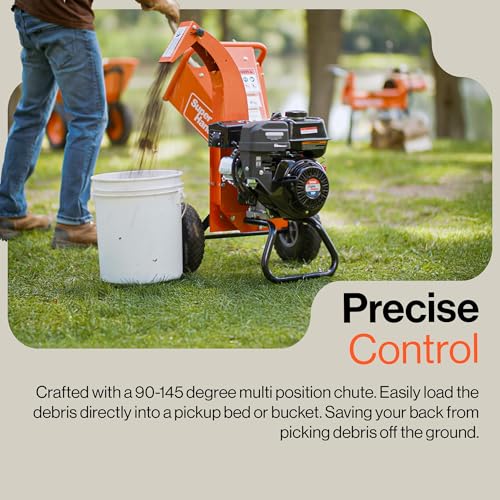 Image of SuperHandy Mini Wood Chipper Shredder Mulcher Heavy Duty 7HP Compact Design 3 inch Inch Max Capacity