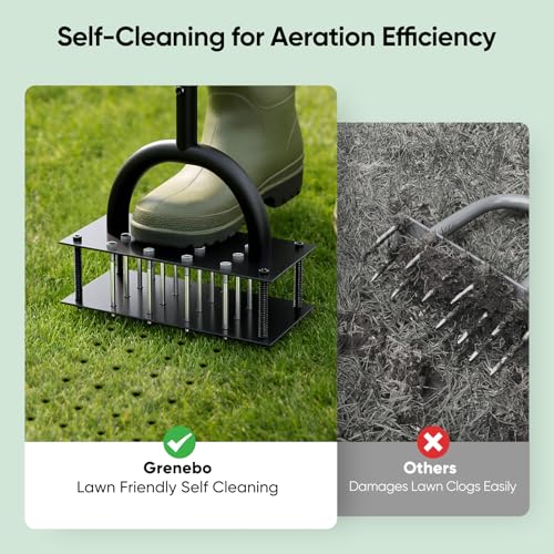 Grenebo Lawn Aerator with 16 Spikes
