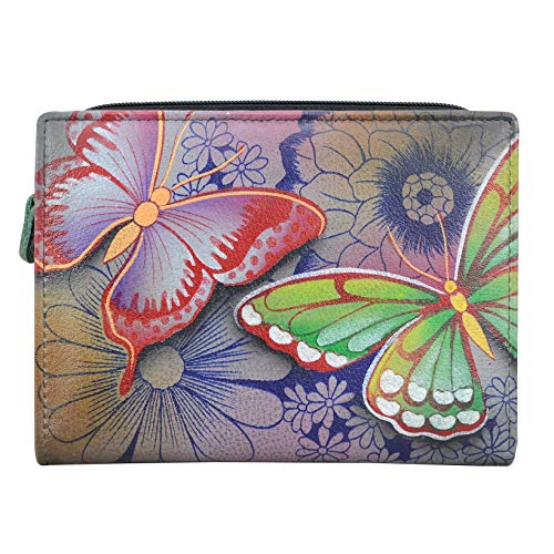 Anna By Anuschka Women's Hand-Painted Genuine Leather Two Fold Clutch Wallet