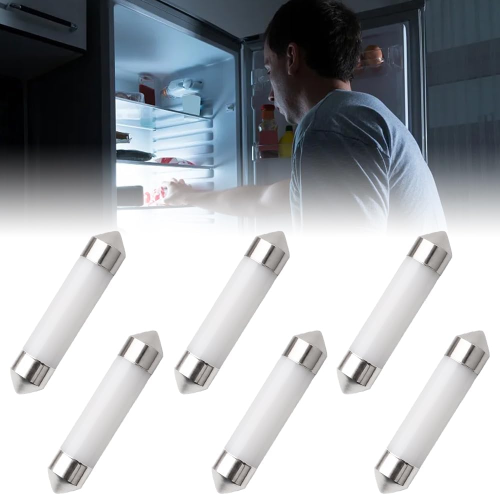 Alopee 6 Pack 41mm 2142 LED Bulb RV Refrigerator Light Bulb Super