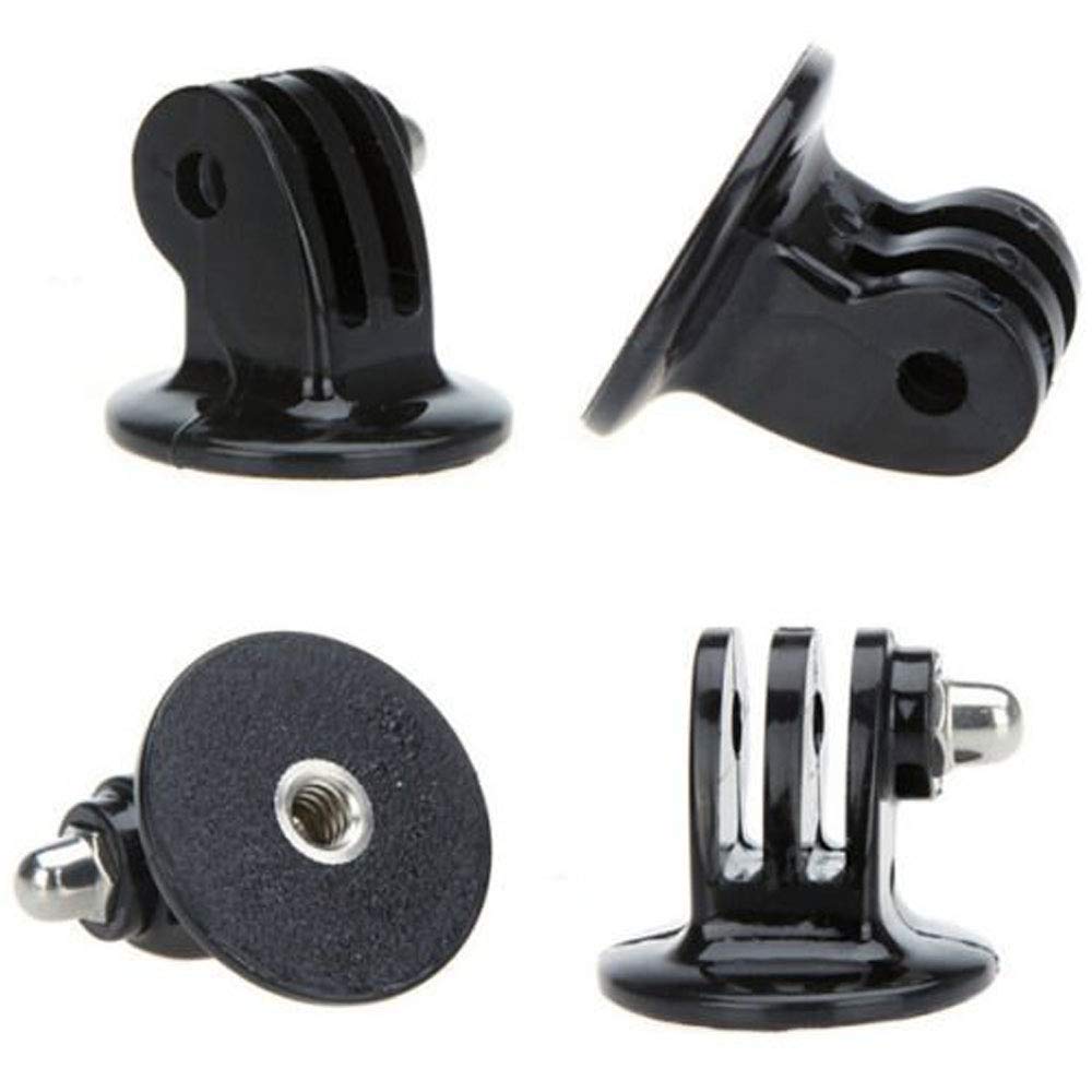 Single Piece Tripod Selfie Stick Monopod Standard Mounting Adapter Replacement Attachment Connector Compatible with Xiaomi Camcorders Sjcam Action Cameras (Black, 3.1 x 2.5 cm)