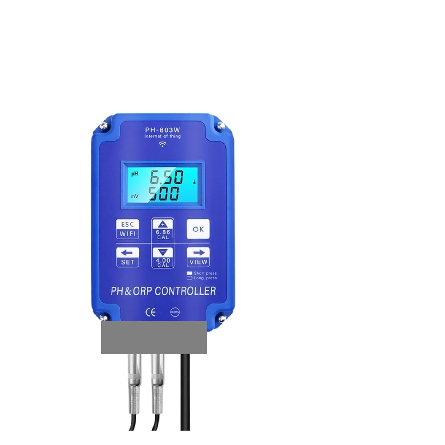 Digital PH Meter 2 in 1 PH&ORP Controller BNC Replaceable Probe Water Quality Tester for Hydroponics, Aquarium 110V/220V(US Plug 110V)