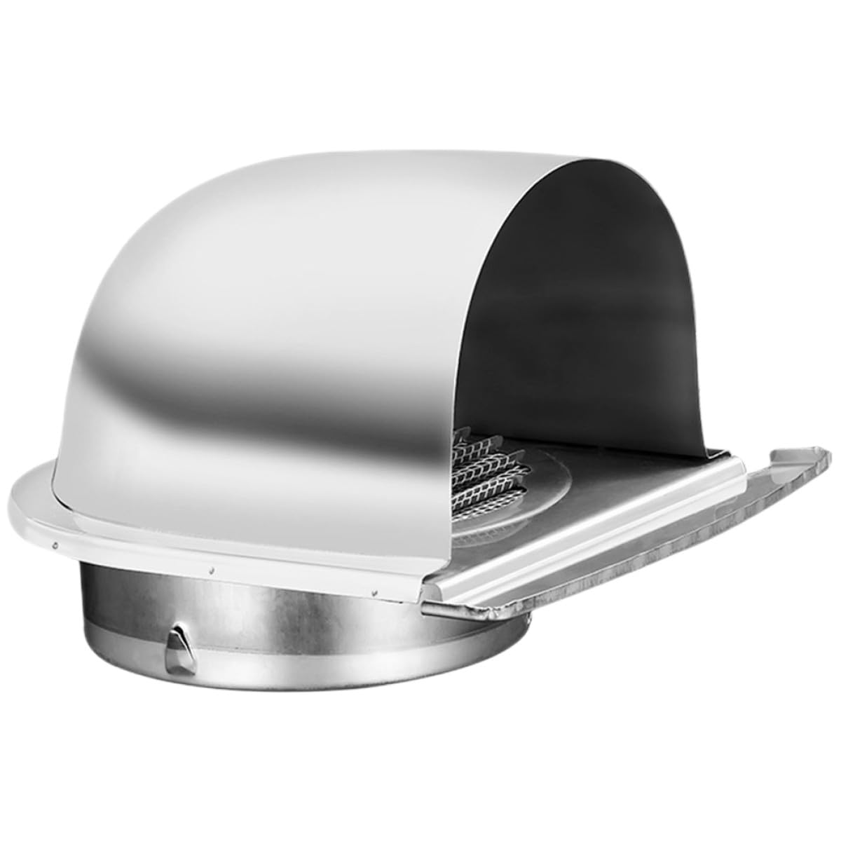 Grille de ventilation extérieure 150mm inox anti-retour pluie pour hotte murale