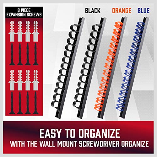 HORUSDY 4-Piece Screwdriver Organizer and Wrench Organizer, Hand Tool Holder with Clips