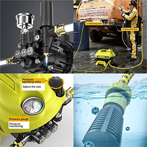 4500W Electric High Pressure Washer, 150bar Portable Car Washing Machine with Foam Cannon Wash Water Gun Pump Tornado Cleaner for Cleaning Cars/Fences/Homes/Driveways - Image 2