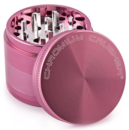 Chromium Crusher 1.6 Inch 4 Piece Tobacco Spice Herb Grinder - Pink