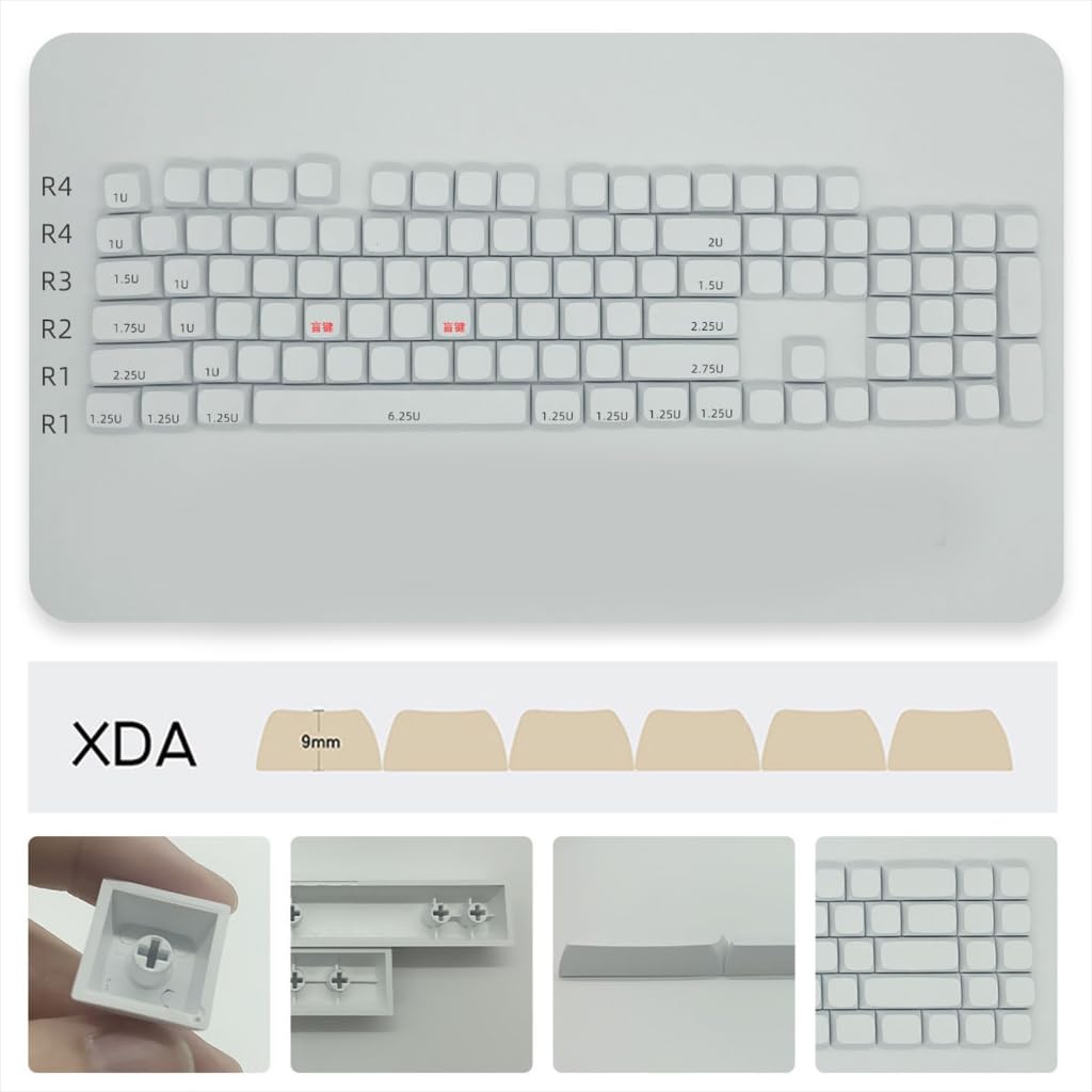 Minimalistyczne 104 klawisze białe klawisze XDA wysokość PBT konstrukcja personalizacja