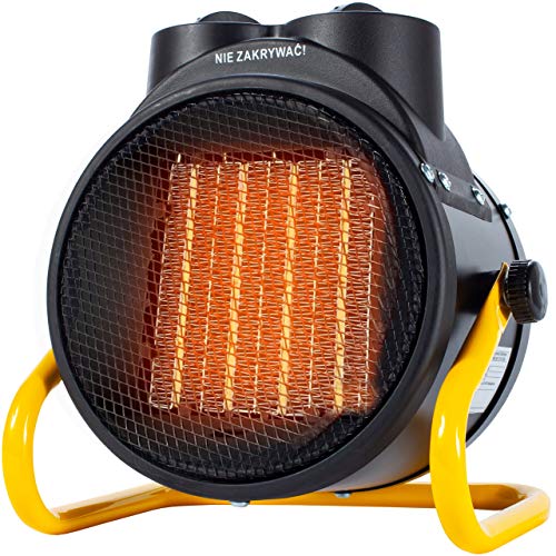 MalTec Radiateur soufflant avec thermostat INFERNO4000 - 2 kW - Céramique - Chauffage électrique mobile à économie d'énergie pour bureau, maison, atelier, caravane, camping, chantier, garage