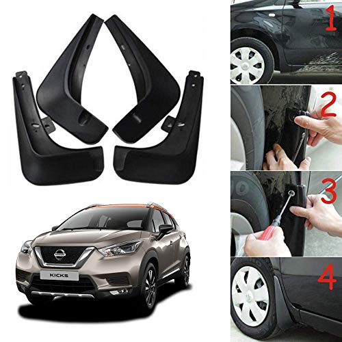 Image of Oshotto (O.E.M Fitting Cup Type) Mud Flap /Splash Guard Compatible with Nissan Kicks (Set of 4)