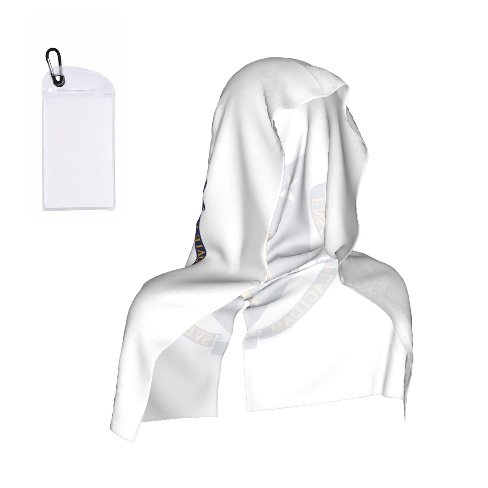 DUWAA Massachusetts State Flag Print Reusable Hoodie Cooling Neck Wrap, Hot Weather Outdoor Sports Workout Head Towel For Stay Chill